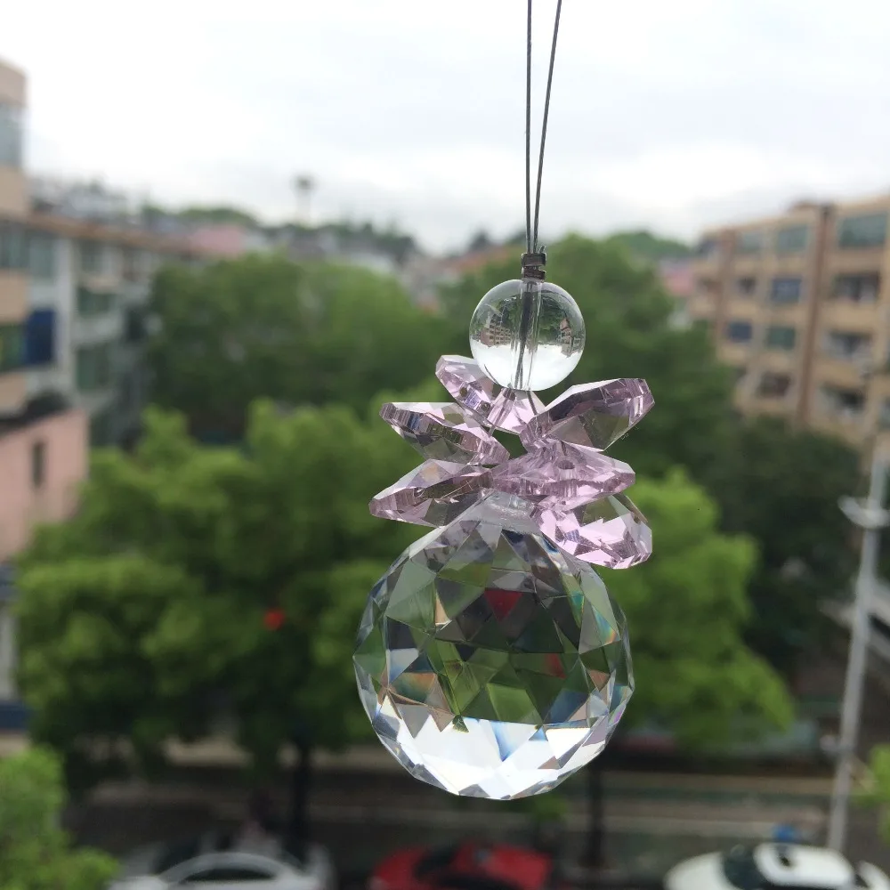 Красивое Хрустальное стекло Suncatcher граненый шар + фотоэлемент для люстры