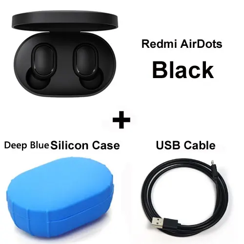 Add Cable DBlue Case Xiaomi Redmi Airdots Xiaomi беспроводные наушники Голосовое управление Bluetooth 5,0 шумоподавление управление - Цвет: Add Cable DBlue Case