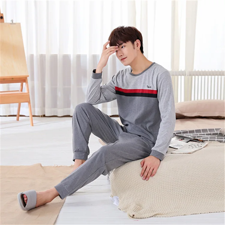 Высокое качество Для мужчин s Пижама пижамы 100% хлопок Pijama Hombre мужские Пижамные