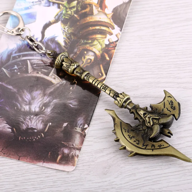 Дизайн игры WOW World of брелок для ключей Warcraft Оружие модельный брелок маскарадные сувениры подарок топор аксессуар голова Овцы Llavero 10 см