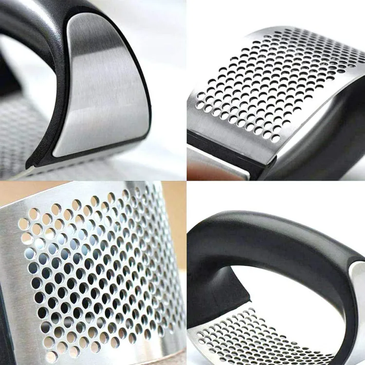 

Garlic Press Rocker Garlic Mincer Manual Ginger Crusher Garlic Squeezer Masher Slicer Chopper Staineless Steel Kitchen Gadget wi