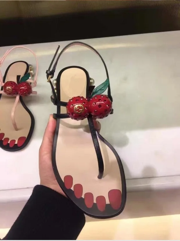 Сезон: весна–лето черешня Декор Сандалии для девочек Женские туфли-лодочки
