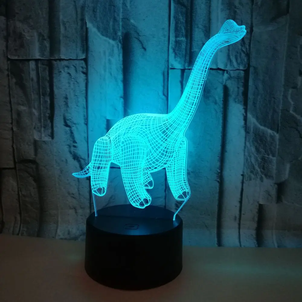 3d ночник с динозавром цветная современная настольная лампа сенсорным