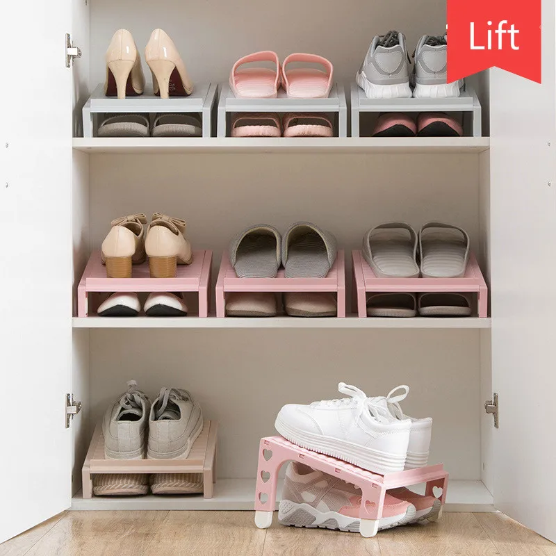 Креативный подъемный двойной стеллаж для обуви сделай сам многофункциональная