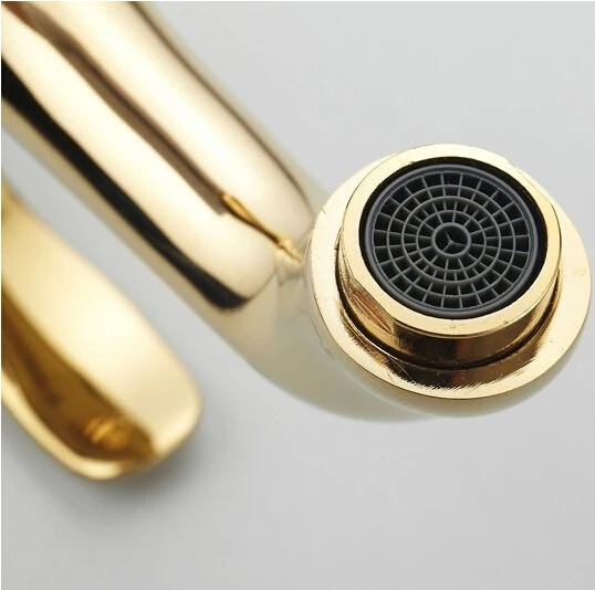 8 дюймов золотой роскошный ванной бассейна кран горячей и холодной смесителя