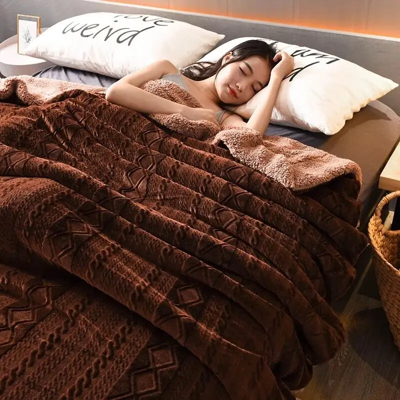 Бархатные стеганые одеяла с резьбой постельное белье мягкие Меховые