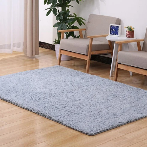 Silver gray 50*160 см, большой размер, плюшевый ворсистый мягкий ковер, Нескользящие Коврики для гостиной, спальни, товары для дома - Цвет: Silver gray