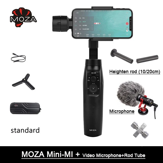 MOZA MINI MI 3-осевой портативный смартфон сотовый телефон видеокамеры Стабилизатор для iPhone X, 8 Plus, 8, 7, 6S samsung S9 S8 S7 Gopro 6 VS Zhiyun Q4 Vimble - Цвет: withboyaandTube
