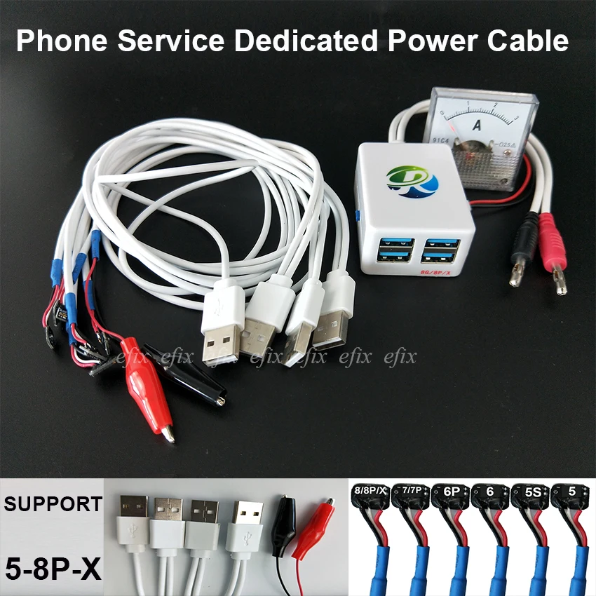 IPower Тестовый Кабель питания для iPhone 8G 8P X 7G 7P 6S 6SP 6G 6P 5 5C DC провод контроля мощности