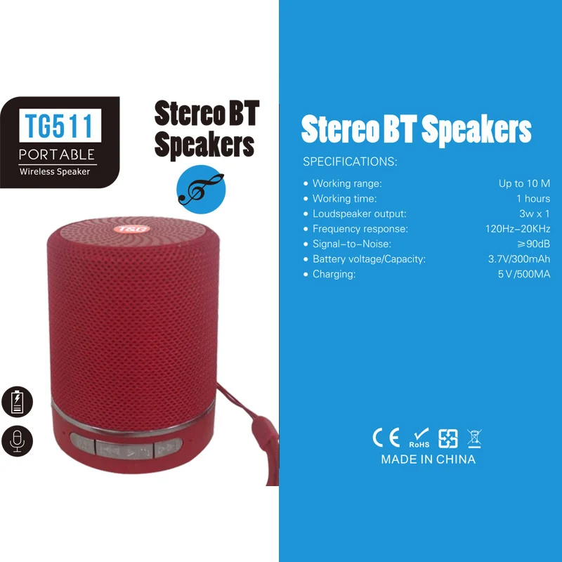 TG511 портативный Bluetooth динамик беспроводной Саундбар бас открытый parlante подарок