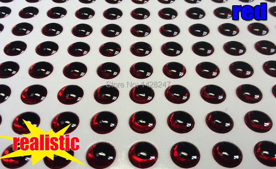 Новинка 3D приманка для рыбалки глаза муха выберите размер: 4MM-5MM-6MM-7MM-8MM-9MM-16MM количество: 500 шт./лот Цвет: красный