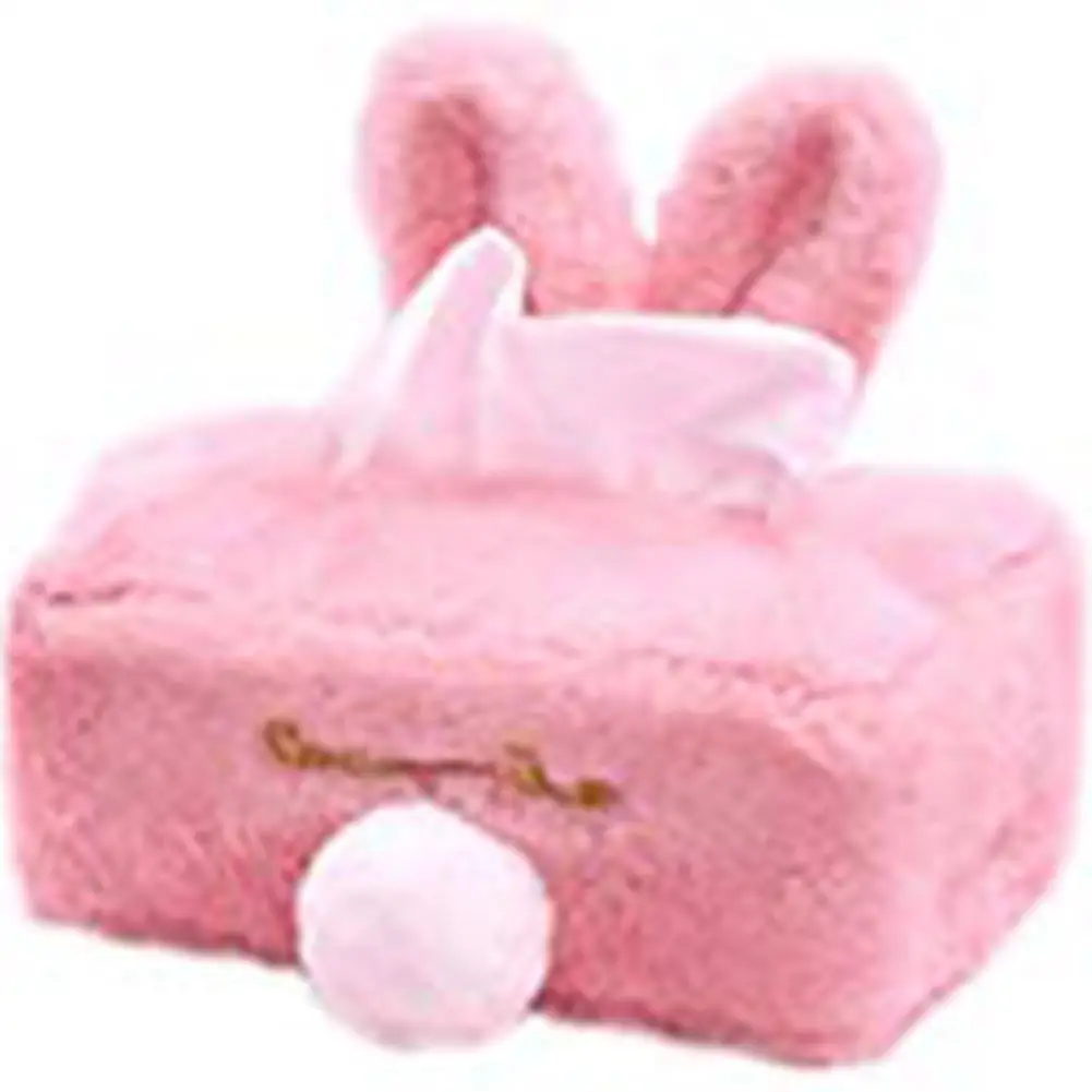 Pink rectangle Adeeing милый кролик форма плюшевая поверхность коробка ткани для дома гостиная автомобиль - Цвет: Pink rectangle
