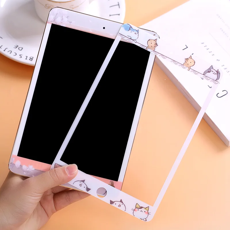 Цветной узор полное покрытие закаленное стекло для ipad 9,7 ipad air 2 5 6 9 H защитная пленка экран для Apple ipad 9,7