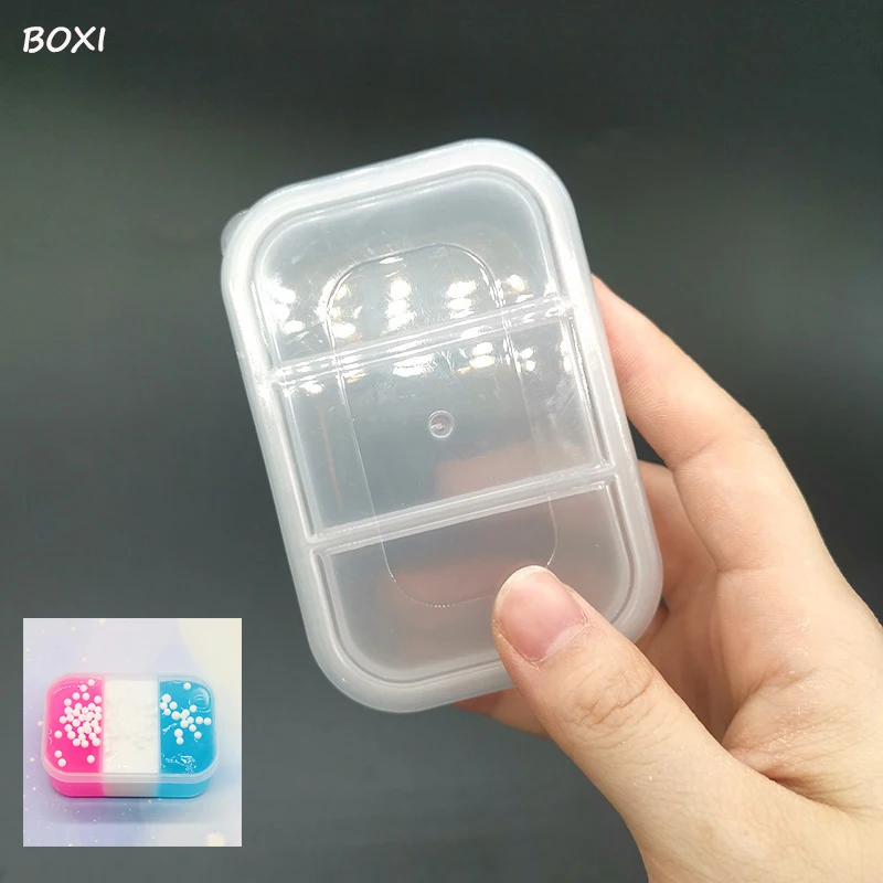Boxi 150 мл для слизи, мини-органайзер, прозрачная коробка для хранения, пластиковые маленькие коробки, органайзер, удобный для переноски, крафтовый контейнер для хранения