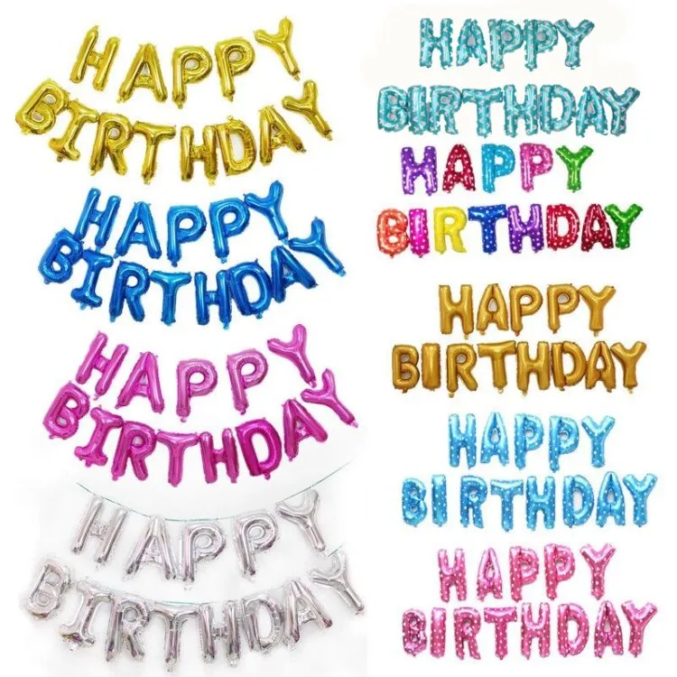 Воздушные шары Happy Birthday буквы алфавита фольгированная воздущные детские игрушки