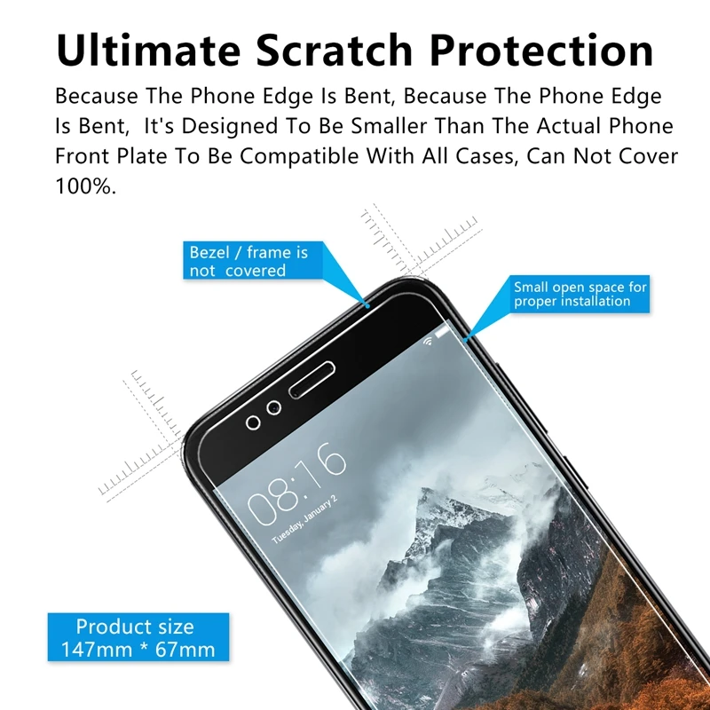 Закаленное стекло премиум класса 2.5D 0 26 мм 9H для Xiaomi Mi A1 MiA1 защита экрана 5 дюйма