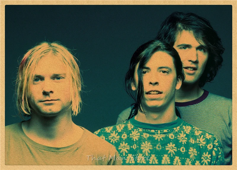 ВИНТАЖНЫЙ ПЛАКАТ Nirvana Kurt Cobain dormitory крафт-рок-оркестр декоративная живопись постер ретро-плакат - Цвет: Темно-серый