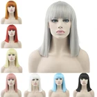 Soowee 8 цветов синтетические волосы термостойкие синие черные волосы парик для вечерние прямые короткие косплей парики для женщин