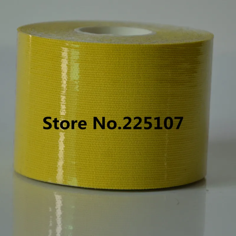 yellow Эластичный Бандаж 5 см X 5 м наколенники налокотники кинезиологическая Лента Хлопок физиотерапия Баскетбол Футбол активный наколенник ленты для мышц - Цвет: yellow