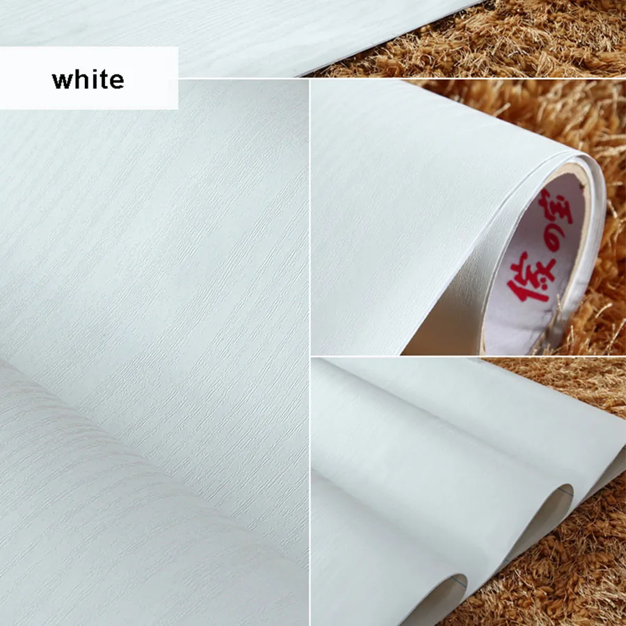 White Wood Самоклеющиеся деревянные наклейки на стену 0,6x3 м, наклейки на мебель, водостойкие виниловые обои для кухонного шкафа, шкафа, одежды - Цвет: White Wood