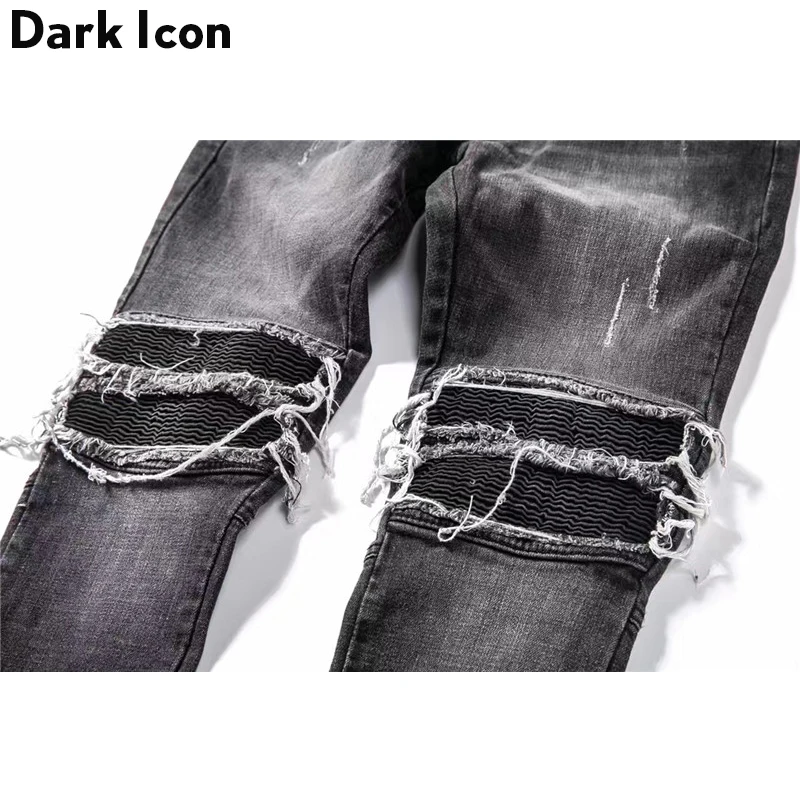 Джинсы DARK ICON мужские Плиссированные до колена 2019 | Мужская одежда