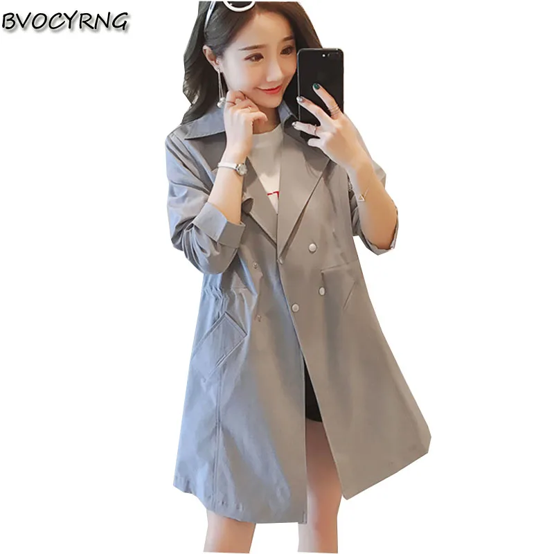 Burderry новинка 2017 корейское свободное женское весенне осеннее пальто большого