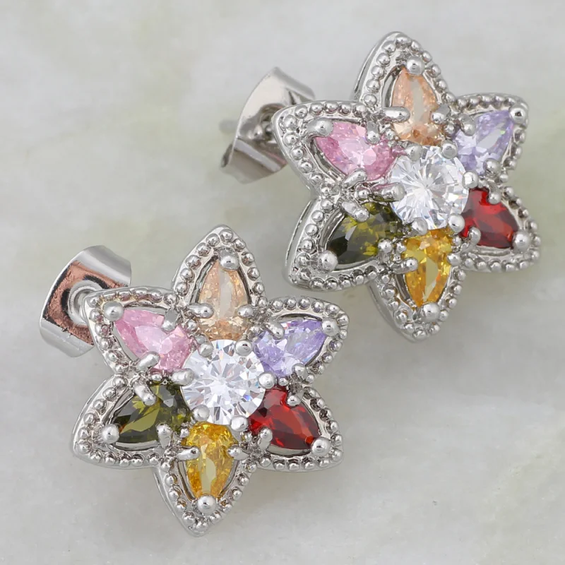 Харизматические ювелирные изделия красочные хрустальные серьги гвоздики белого