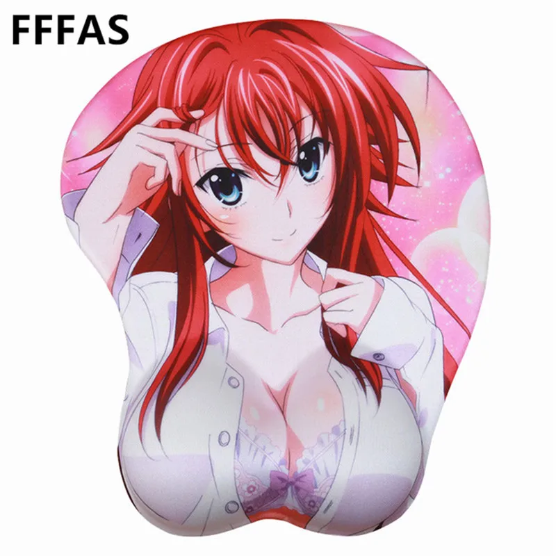 FFFAS 3D Anima коврик для мыши, сексуальный коврик для груди, подставка для запястья, силикагель, коврик для мыши, японский модный подарок для средней школы, dxd Rias Gremory