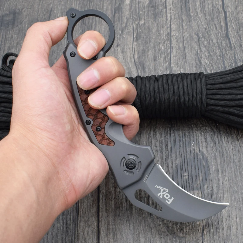 Коготь Karambit Нож Выживания ЛИСА Складной 5CR15MOV Стальное Лезвие Ножи Охота