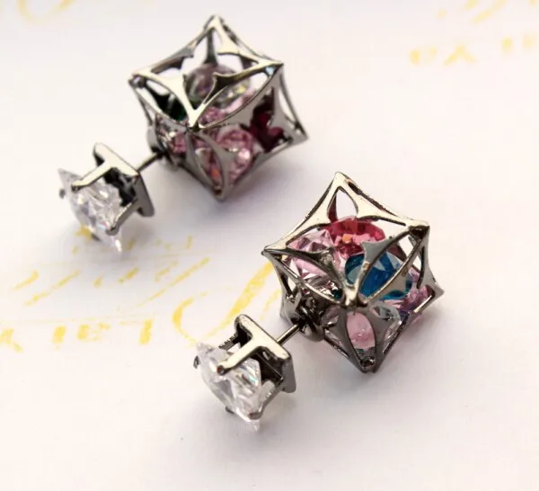 2019 новый дизайн модная брендовая бижутерия Двухсторонние серьги для женщин