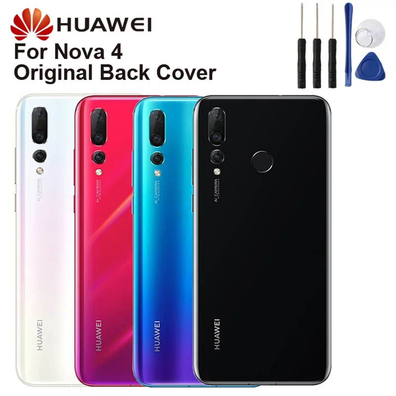 Huawei Стекло Телефон задняя Батарея дверные замки для huawei NOVA 4 Nova4 телефон Батарея задняя Корпус задняя крышка корпуса