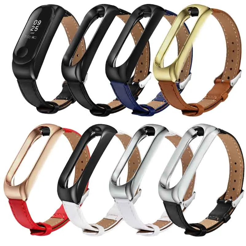 Цветной ремешок из натуральной кожи Pulsera Correa mi band 3 для Xiaomi mi Band 3 mi 3 Smart Bracelet спортивные наручные часы аксессуары