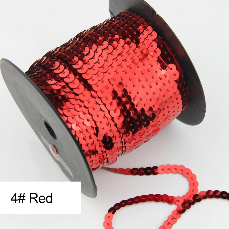 ПВХ блёстки Красный 6 мм круглый 20 ярдов/рулон пайеток шитье на планки для поделок