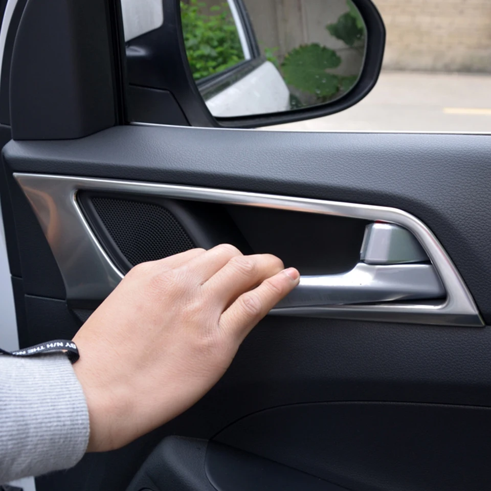 Наклейки для автомобиля для hyundai Tucson Кнопка стеклоподъемника дверная ручка панель отделка защитные чехлы аксессуары