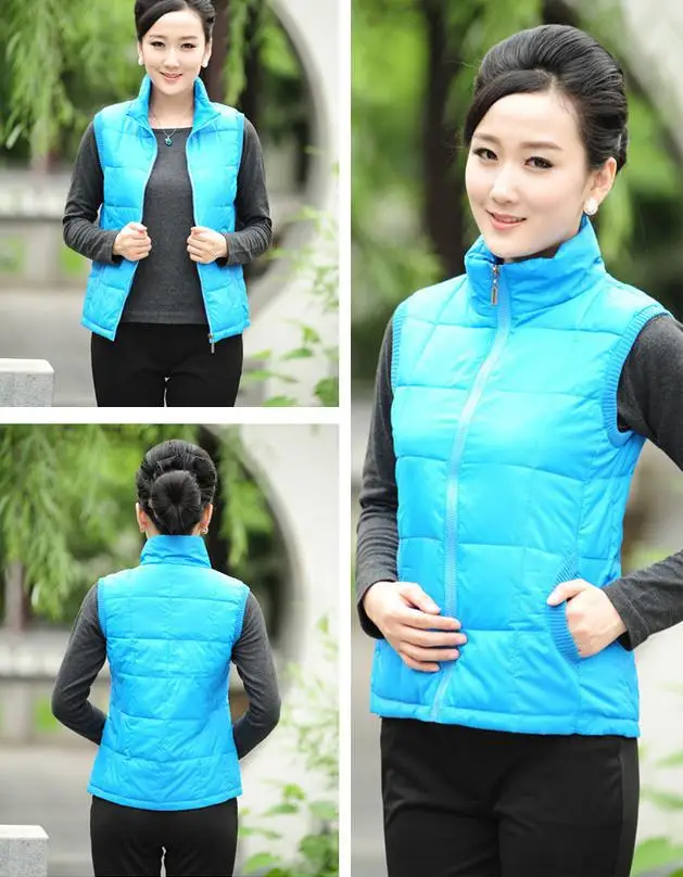 Лидер продаж! Женский жилет небесно голубого цвета из хлопка очень низкие цены в