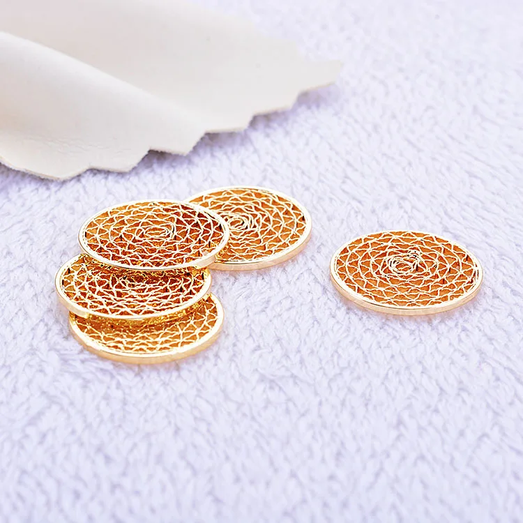 2pcs15 мм Новый DIY аксессуары для ушей большой бренд модный круглый полый Золотой