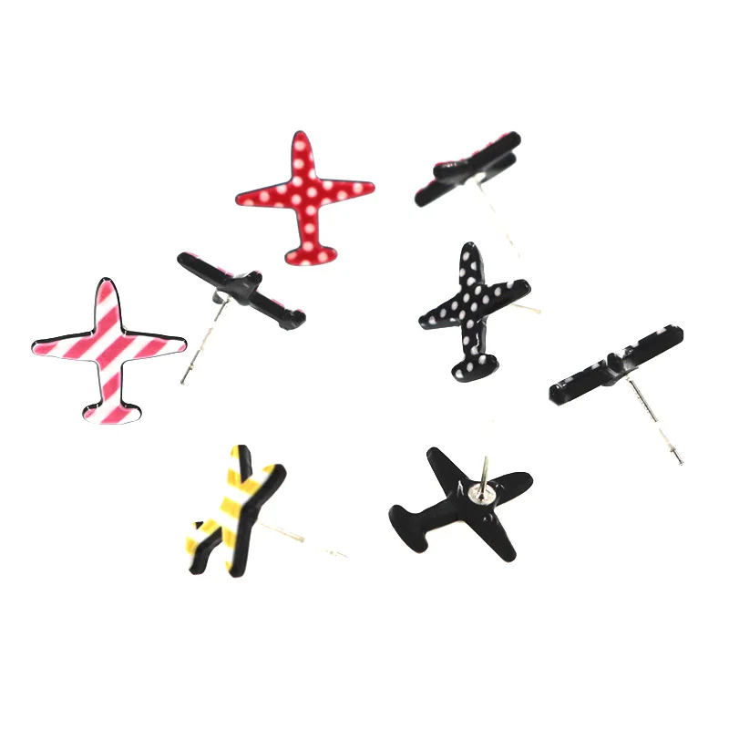 Серьги-гвоздики женские в виде самолета 4 цвета | Украшения и аксессуары
