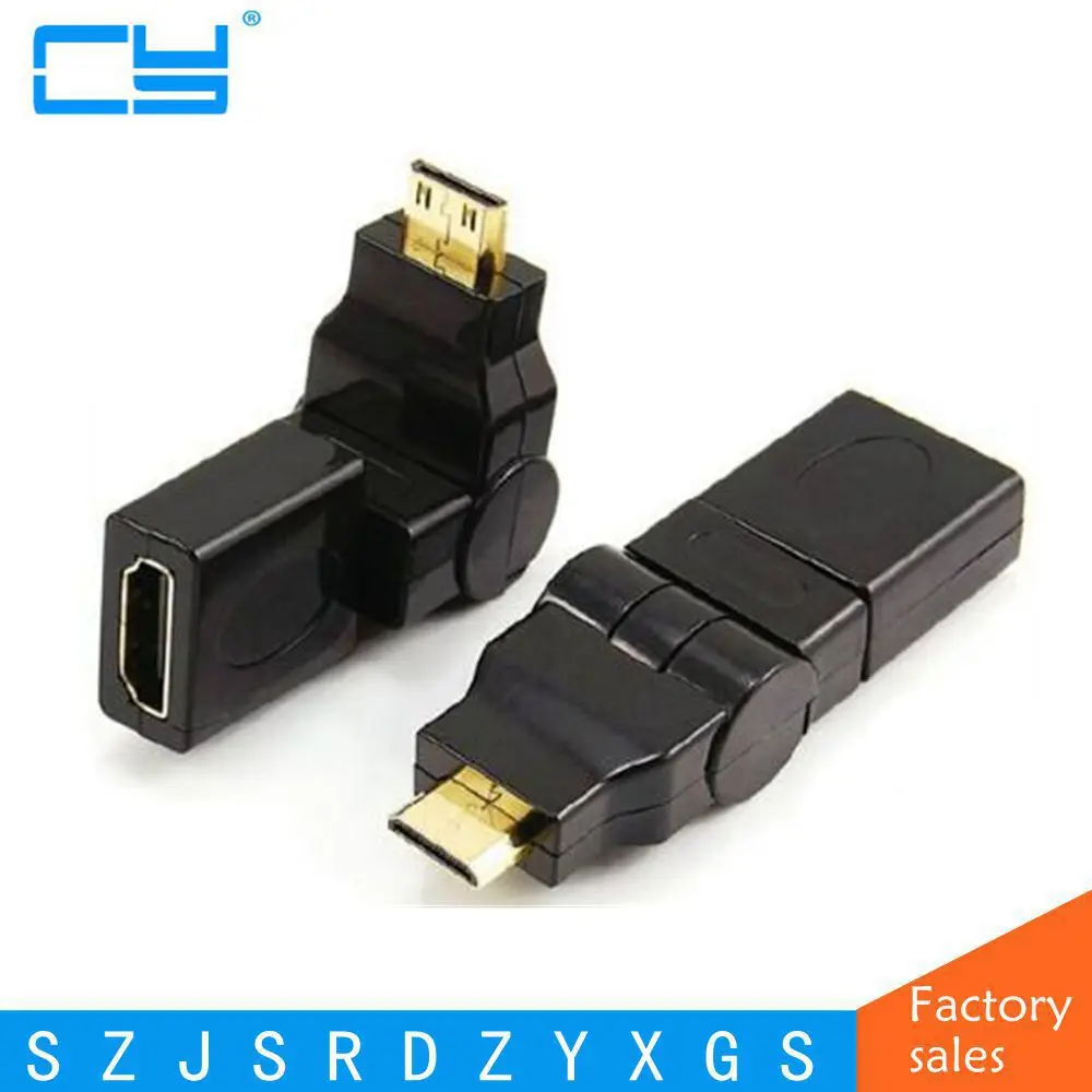HDMI-совместимый кабельный переходник с разъемом 180 градусов 360 Mini HDMI типа C для A Female