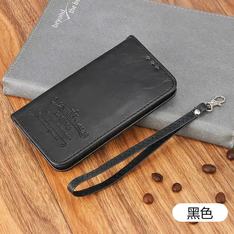 Роскошный кожаный чехол-книжка с подставкой для samsung Galaxy S9/s8/s7/s6/s5 s9plus s8plus s7plus s6edge S6 edge plus Note8 5 Fundas - Цвет: black