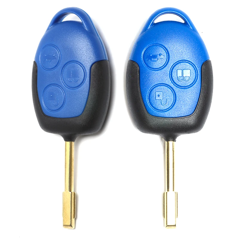 KEYECU 433 МГц 4D63 чип P/N:6C1T15K601AG 3 кнопки дистанционный ключ брелок от машины для Ford Transit WM VM No/с синим/черным лезвием