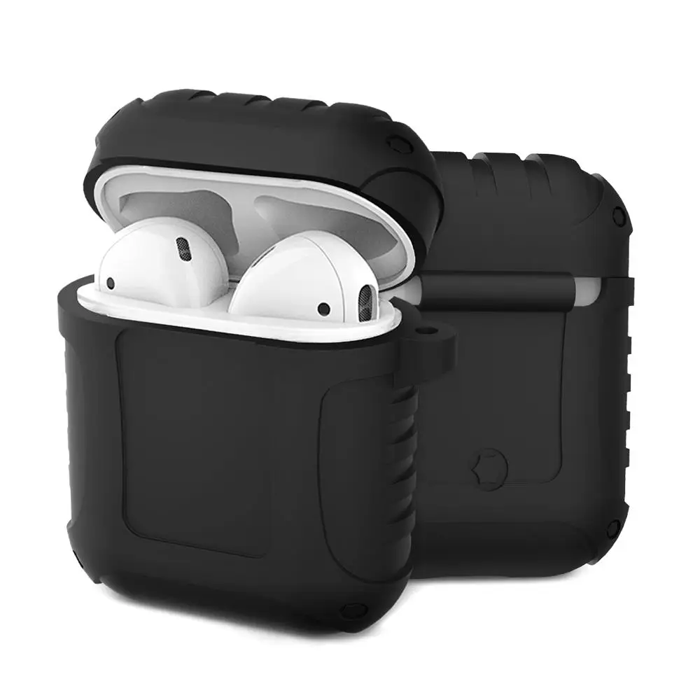 Black GUUDS для Airpods, чехол, чехол, противоударный, против падения, силиконовый чехол для Apple AirPods - Цвет: Black