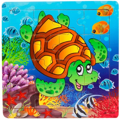 JX-1603 3D деревянные головоломки, игрушки для детей, Деревянные 3d Мультяшные головоломки с животными, интеллектуальные детские развивающие игрушки для детей - Цвет: JX-1603