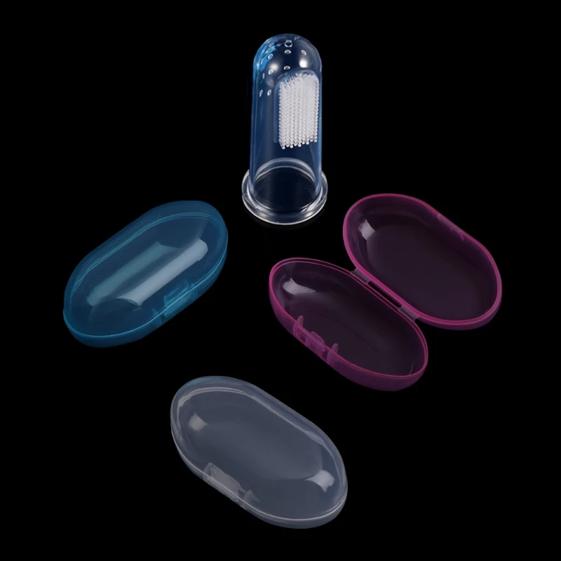 Портативный для малышей палец Зубная щётка Чехол держатель ящик хранения ясный