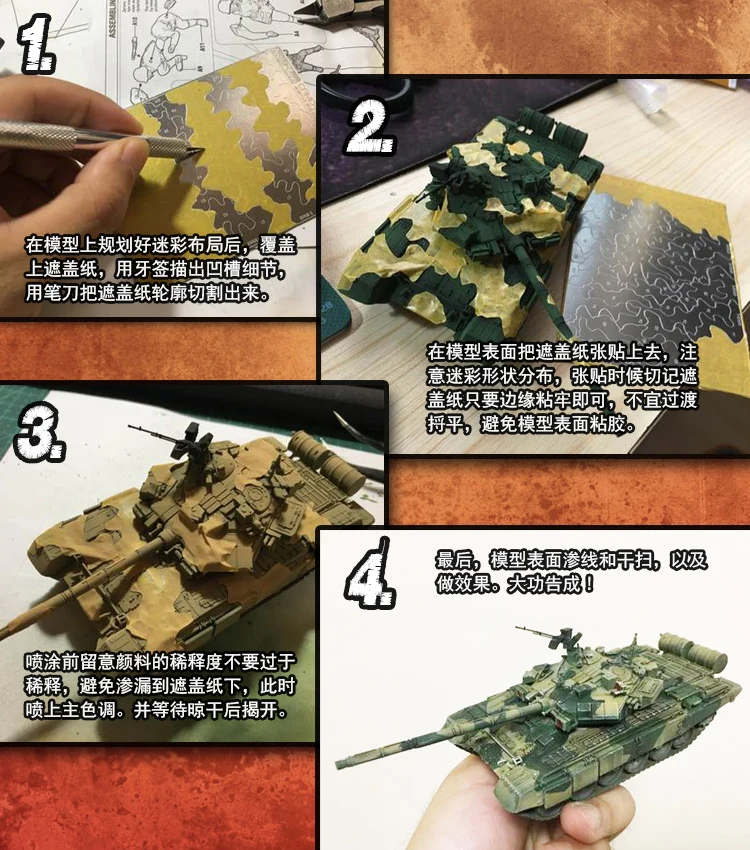 Коврик для резки бумаги с камуфляжным покрытием военного танка Gundam|Наборы сборки