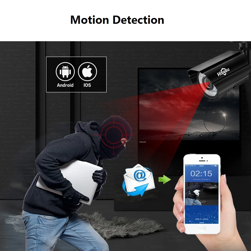 Hiseeu CCTV камера система 4CH 720 P/1080 P AHD безопасности DVR комплект Водонепроницаемая