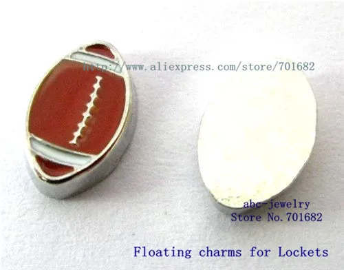 Оптовая продажа 100 шт. цинковый сплав Американский футбол плавающие медальоны