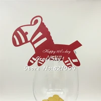50pcs free shipping laser cut horse wedding birthday party personalized name place card seat invitation cup card for wine glass