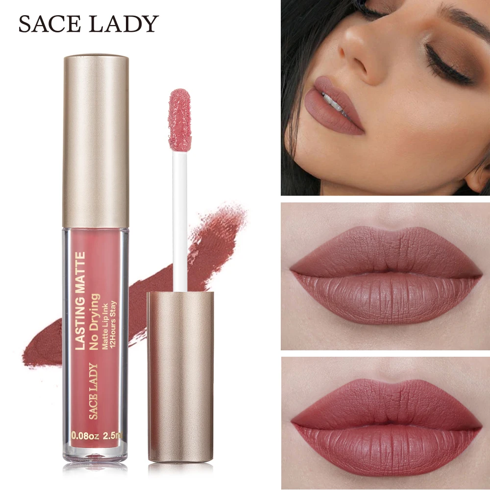 Бренд SACE LADY 23 Цвета макияж водостойкая губная помада красный телесный оттенок