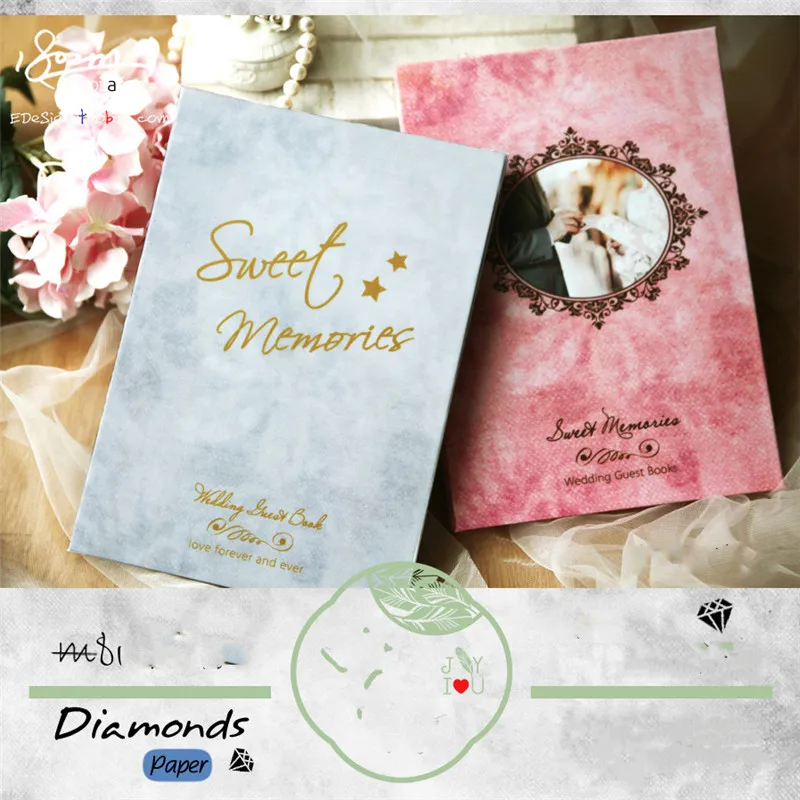 European Marble Pattern Organ Page Wedding Guest Book Business Event Personality Customization Graduation Signature Gift pa | Дом и сад