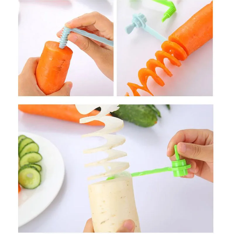 Торнадо картофеля Slicer вращающийся картофель башня нож бытовой ручной Циклон Chipper